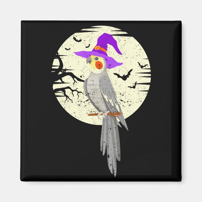 Aimant Chapeau de sorcière d'oiseau Atiel Drôle d'Hallowe (Devant)