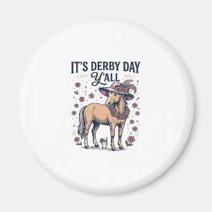 Aimant Chapeau floral de cheval de Derby Day Y’all
