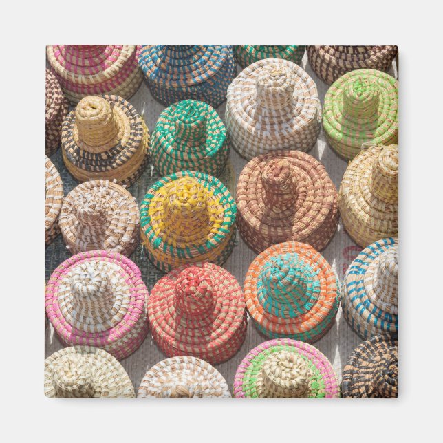 Aimant Chapeaux Tissés Colorés (Devant)