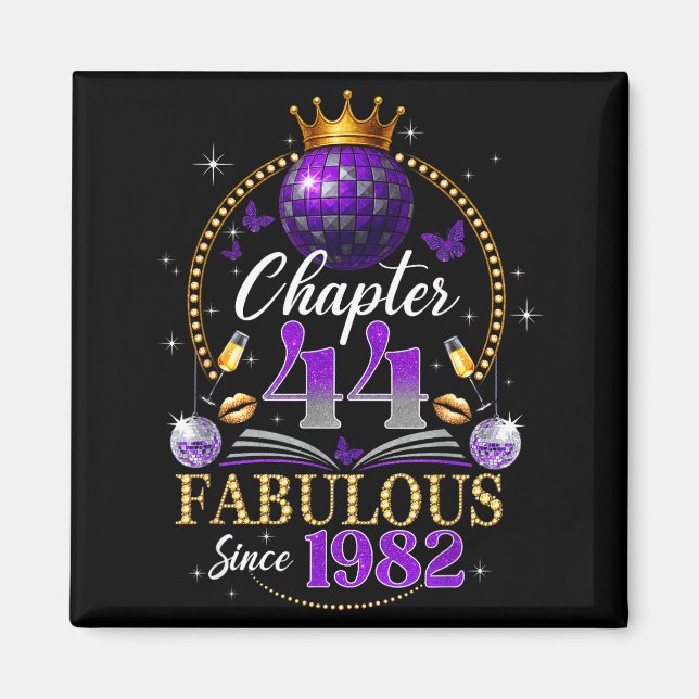 Aimant Chapitre 44 Depuis 1982 Balle de disco violet 44e  (Devant)