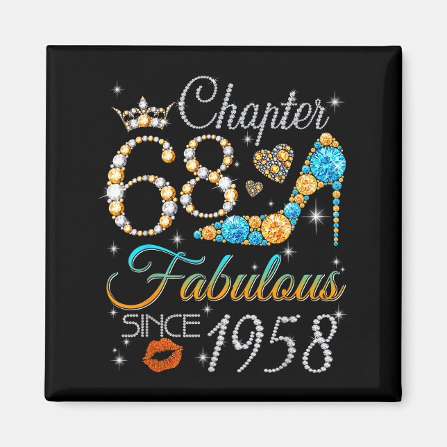 Aimant Chapitre 68 Fabuleux depuis 1958 68e anniversaire  (Devant)