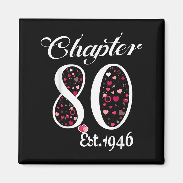 Aimant Chapitre 80 est 1946 joyeux 80e anniversaire fille (Devant)