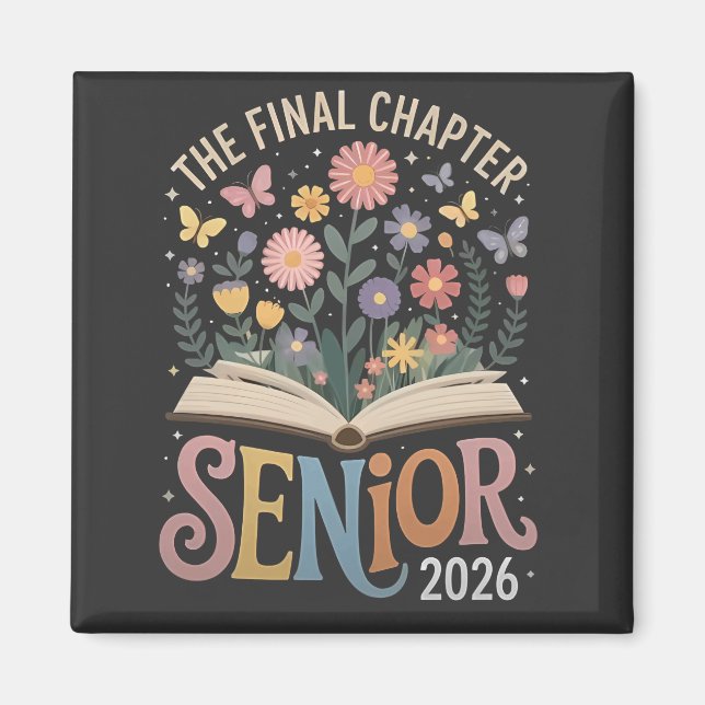 Aimant Chapitre Final Fleur de graduation senior 2026 (Devant)