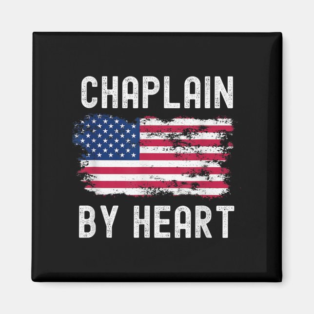 Aimant Chaplain Usa Drapeau Profession Rétro Titre du tra (Devant)