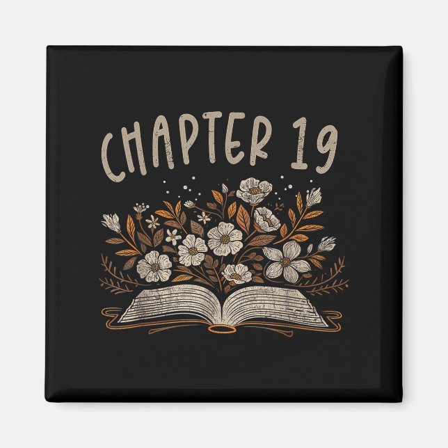 Aimant Chapter 19th Birthday Bookworm 19 Years Old For Bo (Devant)