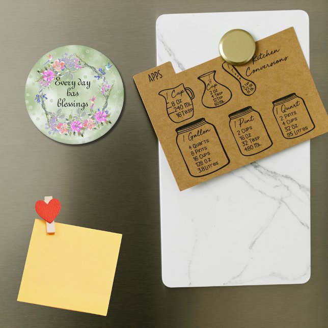 Aimant Chaque Jour a des Bénédictions Floral Colibri (Everyday had blessings fridge magnet)
