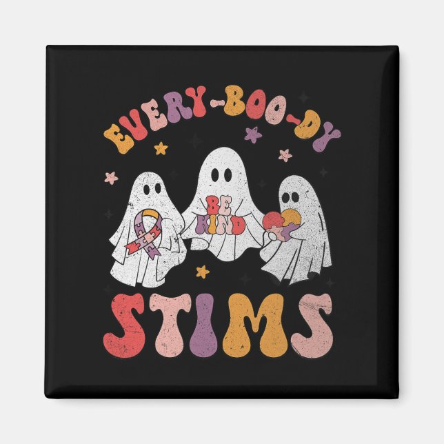 Aimant Chaque jour Stims Drôle Autisme Fantôme Halloween  (Devant)