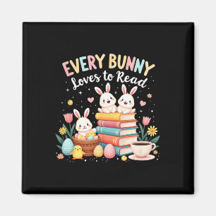Aimant Chaque lapin aime lire Livre Amour Paques Ap