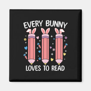 Aimant Chaque Lapin Aime Lire Pâques Professeur Livres Am