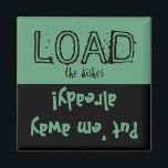 Aimant Chargez Unload FUNNY ! Lave-vaisselle<br><div class="desc">Un drôle de message à mettre sur votre lave-vaisselle pour vous dire si les plats sont sales ou propres. Vert écologique avec typographie amusante. Un grand cadeau pour le procrastinateur dans votre vie!</div>