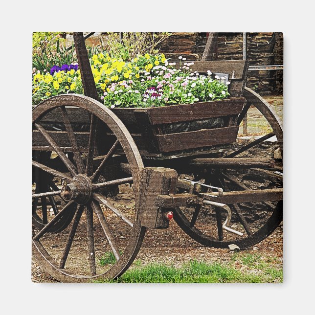 Aimant Chariot de Fleurs (Devant)