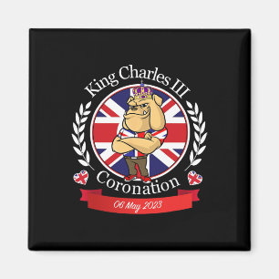 Aimant Charles Coronation English Bulldog Dans Une Couron
