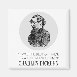 Aimant Charles Dickens Portrait et Citation