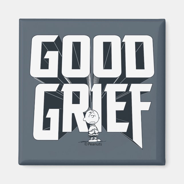 Aimant Charlie Brown "Good Grief" Rock Band Tee Graphic (Devant)