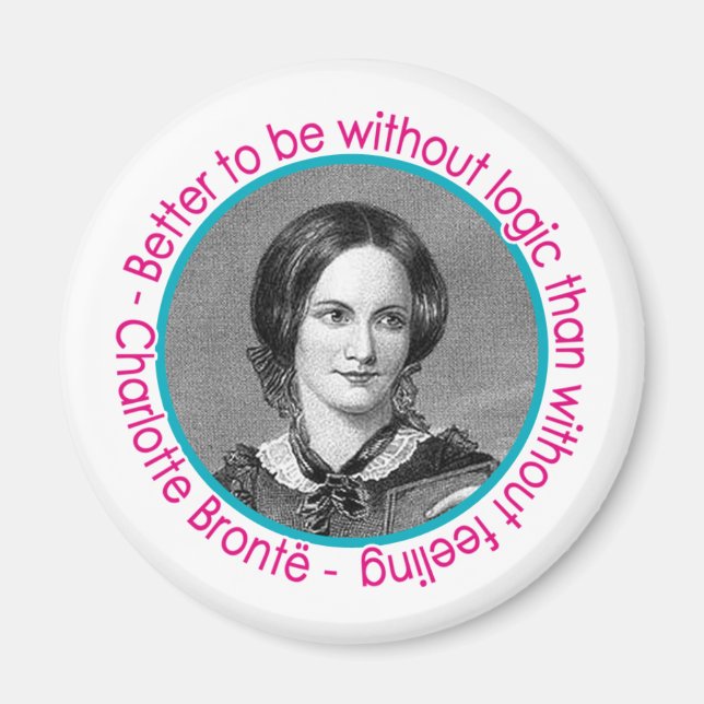 Aimant Charlotte Bronte Portrait Avec Citation (Devant)