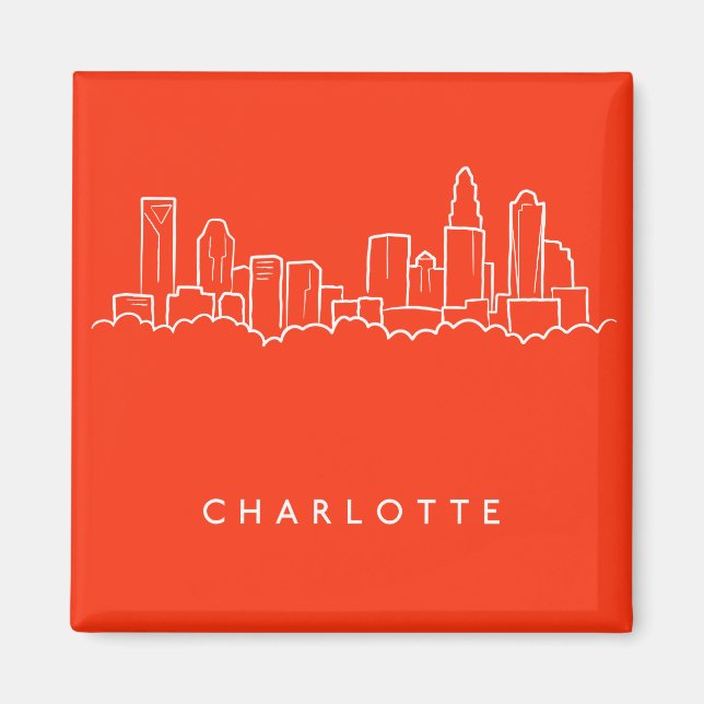 Aimant Charlotte, North Carolina City Skyline (Devant)