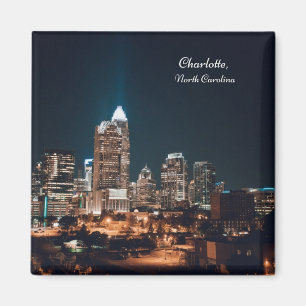 Aimant Charlotte North Carolina City Skyline Nuit