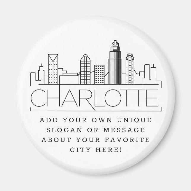 Aimant Charlotte Themed | Custom City Message or Slogan (Devant)