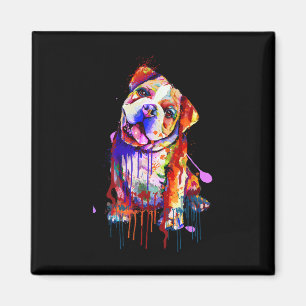 Aimant Charmante Chien-ciel Couleurs Arc-en-ciel Art Plât