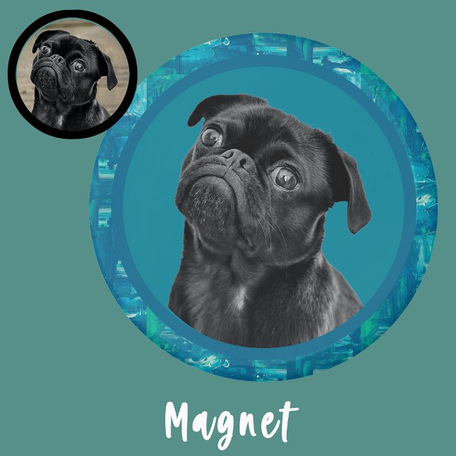 Aimant Charme de visage de Pug noir mignon | Amour de chi (Créateur téléchargé)