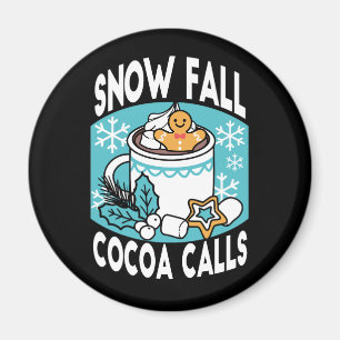 Aimant Charme d'hiver et cacao chaud - Appels de cacao d'
