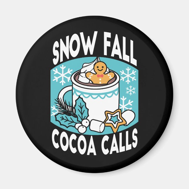 Aimant Charme d'hiver et cacao chaud - Appels de cacao d' (Devant)