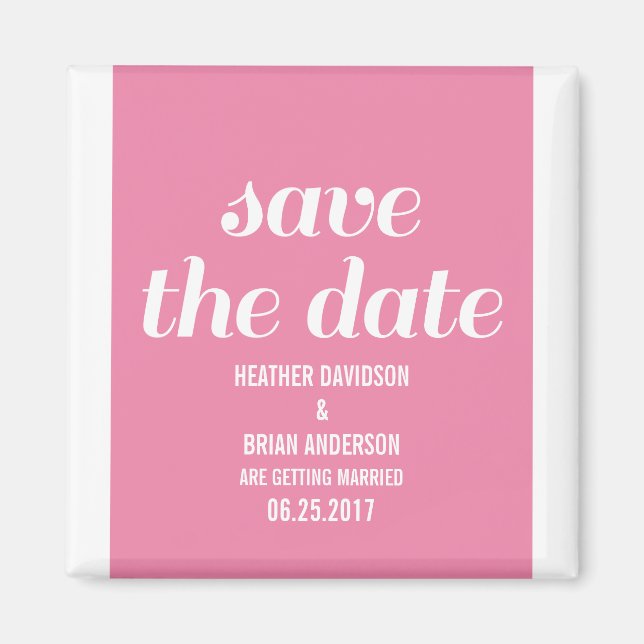 Aimant Charme Enregistrer la date Aimant, rose (Devant)