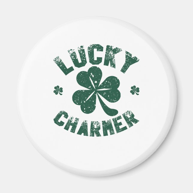 Aimant Charmeur Chanceux Trèfle Drôle de la Saint-Patrick (Devant)