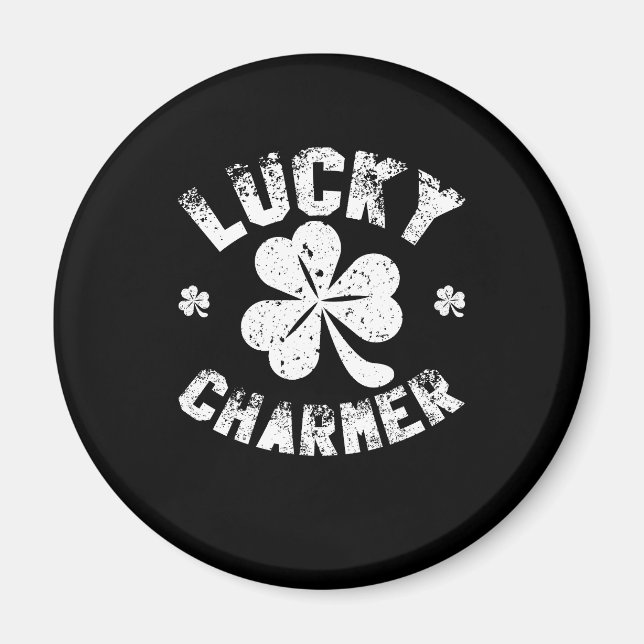 Aimant Charmeur Chanceux Trèfle Drôle de la Saint-Patrick (Devant)