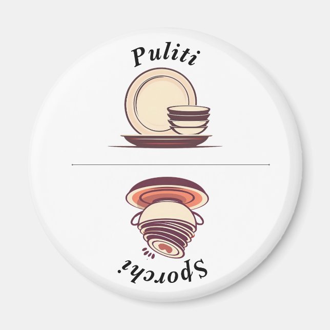 Aimant Charming Italian Language Clean/Dirty Lave-vaissel (Devant)