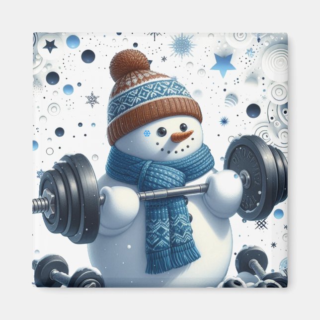 Aimant Charming Poids Lifter Snowman (Devant)