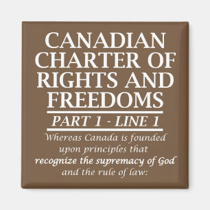 Aimant Charte canadienne Chrétien Canada Liberté Religion