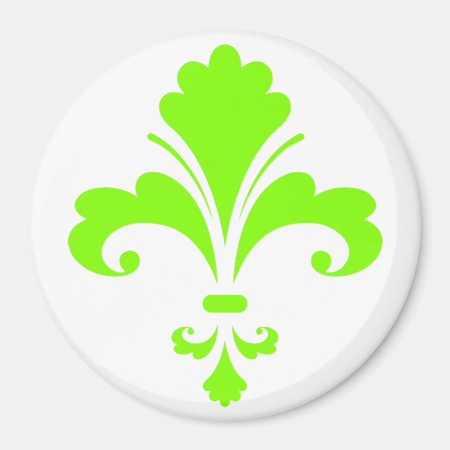 Aimant Chartreuse, Neon Green Fleur de lis (Devant)