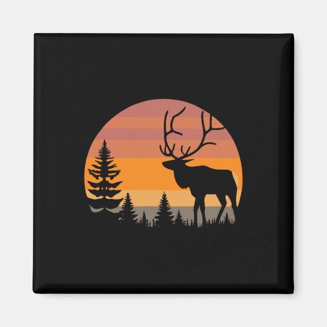 Aimant Chasse à l'élan - Drôle Elkaholic cerf chasseur d' (Devant)