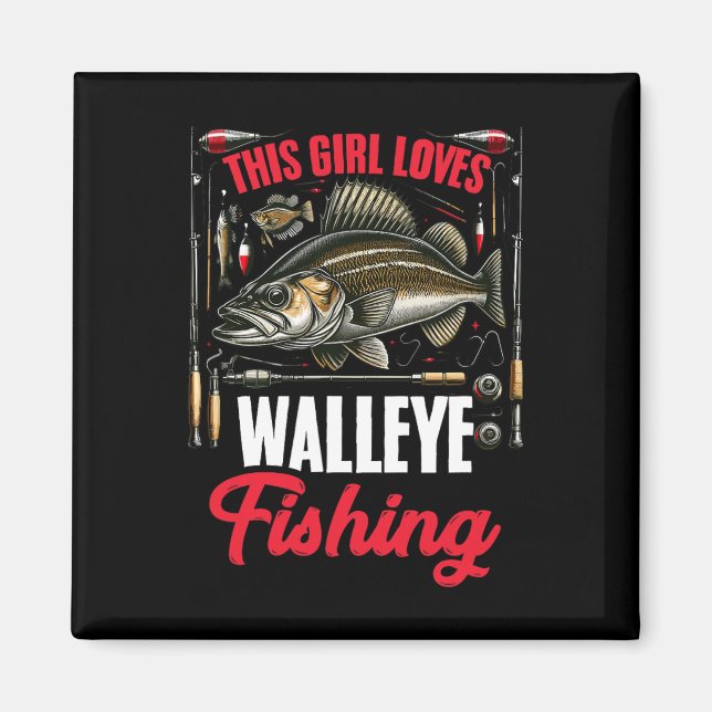 Aimant Chasse au walleye Pêcheur Cette fille aime Walley (Devant)