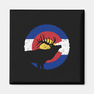 Aimant Chasse au wapiti au Colorado T Shirt Co State Flag