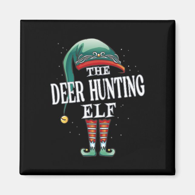 Aimant Chasse aux cerfs Elf Groupe de Noël Jeu de pyjama  (Devant)
