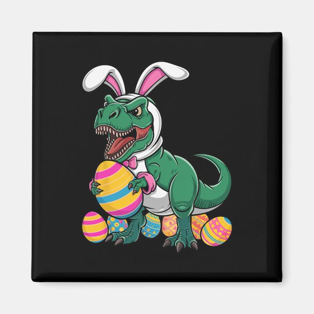 Aimant Chasse aux oeufs de Pâques T Rex Dinosaur Bunny Ha (Devant)