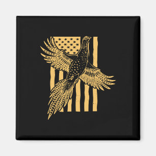 Aimant Chasse aux oiseaux faisan vintage Chasse au drapea