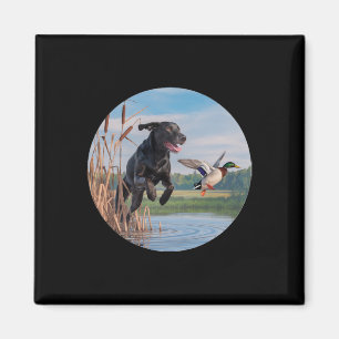 Aimant Chasse Black Labrador Lab Chasse aux canards. Oise