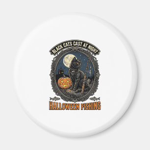 Aimant Chasse Halloween Chat Design de citrouille vintage