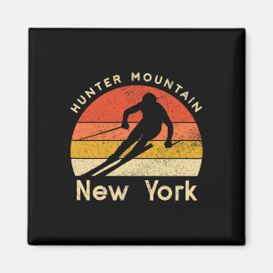 Aimant Chasseur de ski vintage montagne New York Montagne