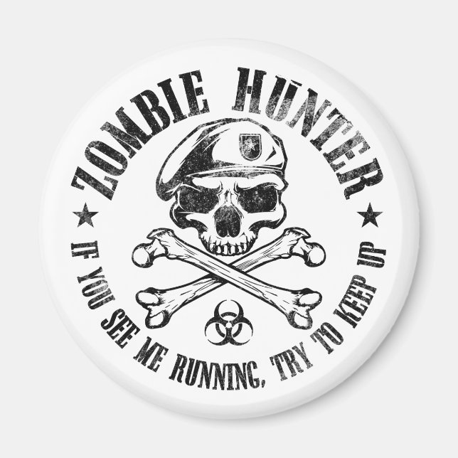 Aimant chasseur zombie mort-vivant (Devant)