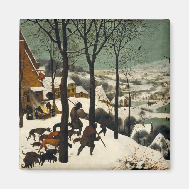 Aimant Chasseurs dans la neige (par Pieter Bruegel l'Anci (Devant)