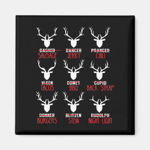 Aimant Chasseurs de cerfs de Noël amusants Tous les renne