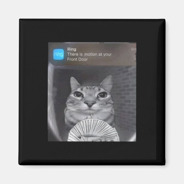 Aimant Chat à anneau avec mème de mouvement (Devant)