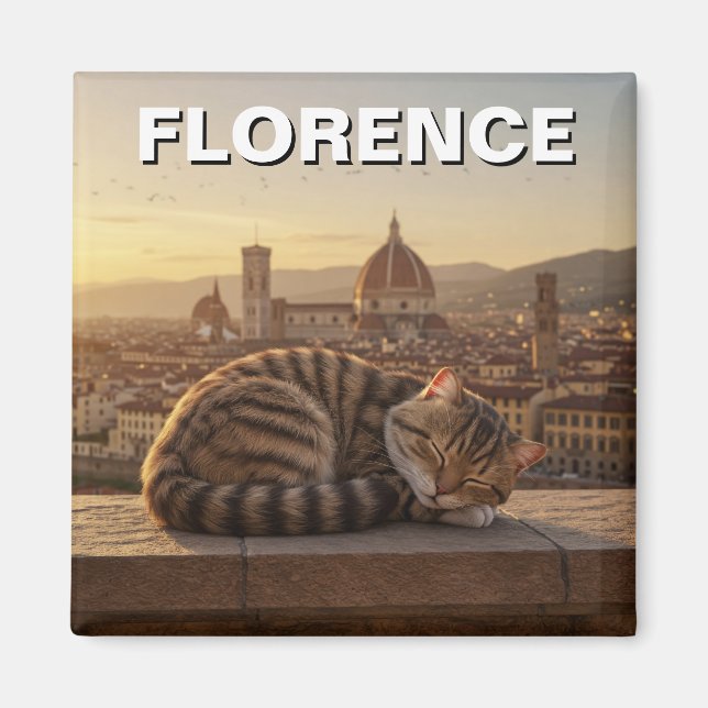 Aimant Chat à Florence Italie Duomo Voyage (Devant)