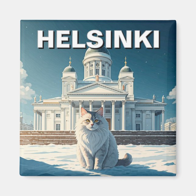 Aimant Chat à Helsinki Finlande Voyage (Devant)