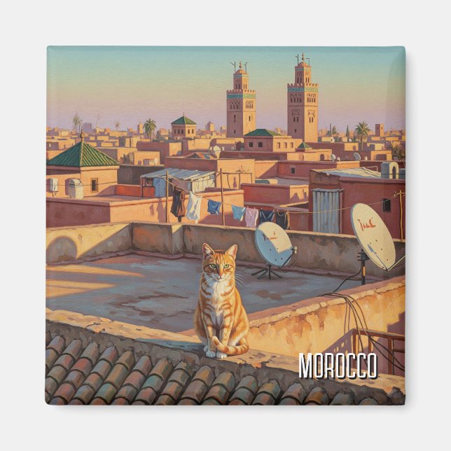 Aimant Chat à Marrakech Maroc Voyage (Devant)
