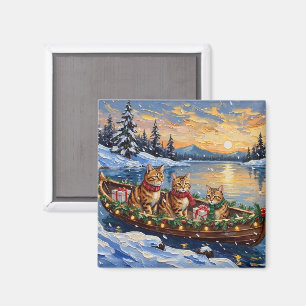 Aimant Chat abyssin Noël Bateau Vacances